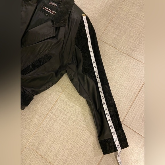 COPY - 𝅺WOMEN’S Wilson’s Leather Embroidered floral Moto Black Jacket Vintage S… - Picture 14 of 15